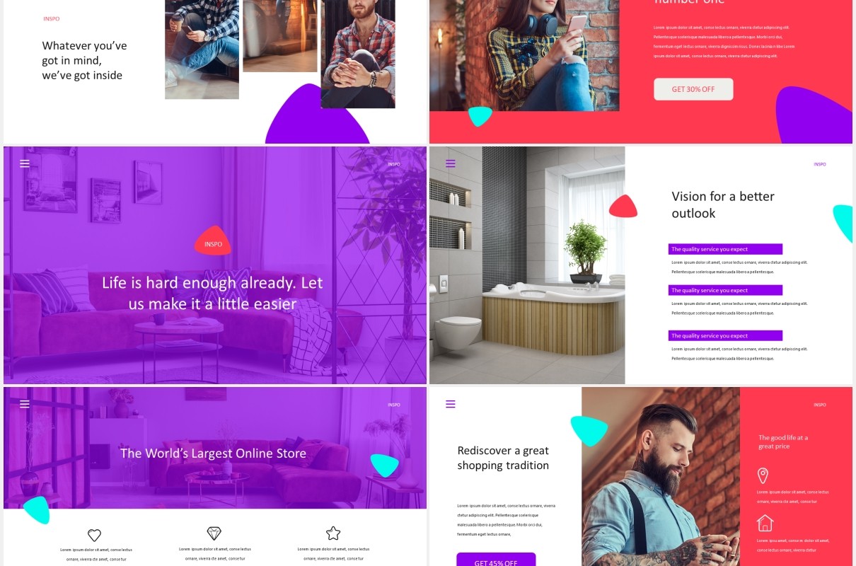 时尚公司宣传介绍PPT模板inspo stylish powerpoint template