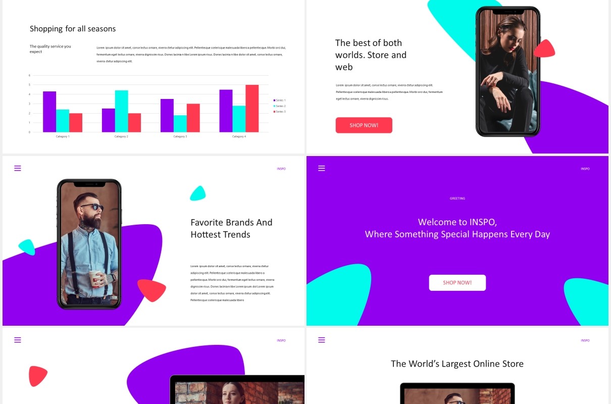 时尚公司宣传介绍PPT模板inspo stylish powerpoint template