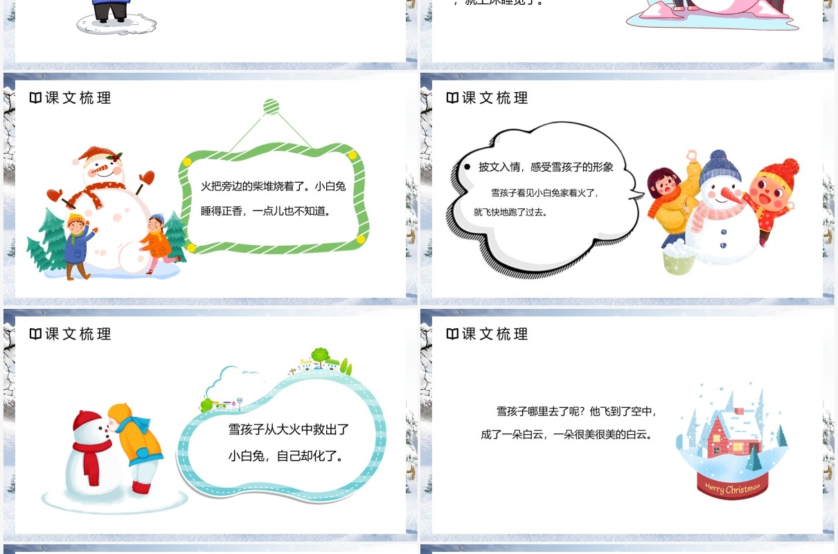 部编版二年级语文上册雪孩子课件PPT模板