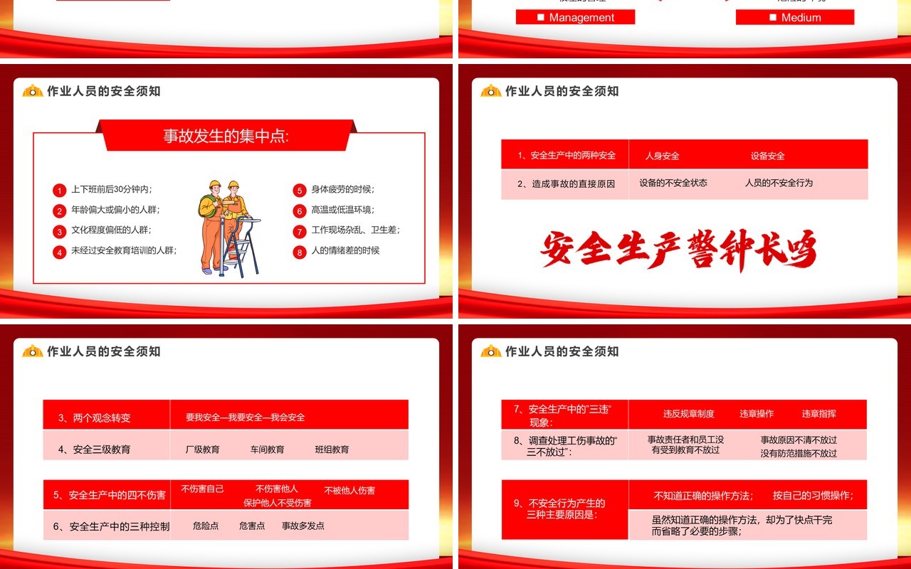 红金简约风安全生产知识培训PPT模板