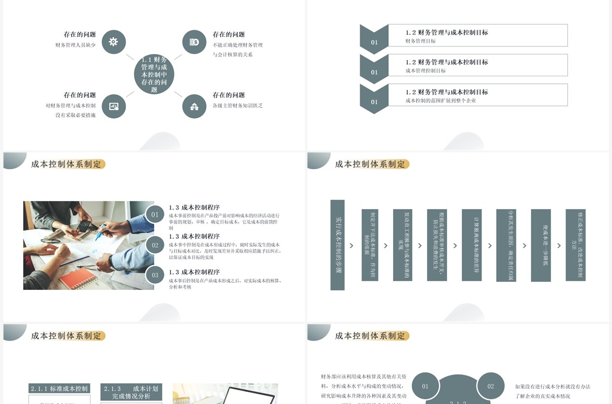 绿色简约风企业生产成本预算控制PPT模板