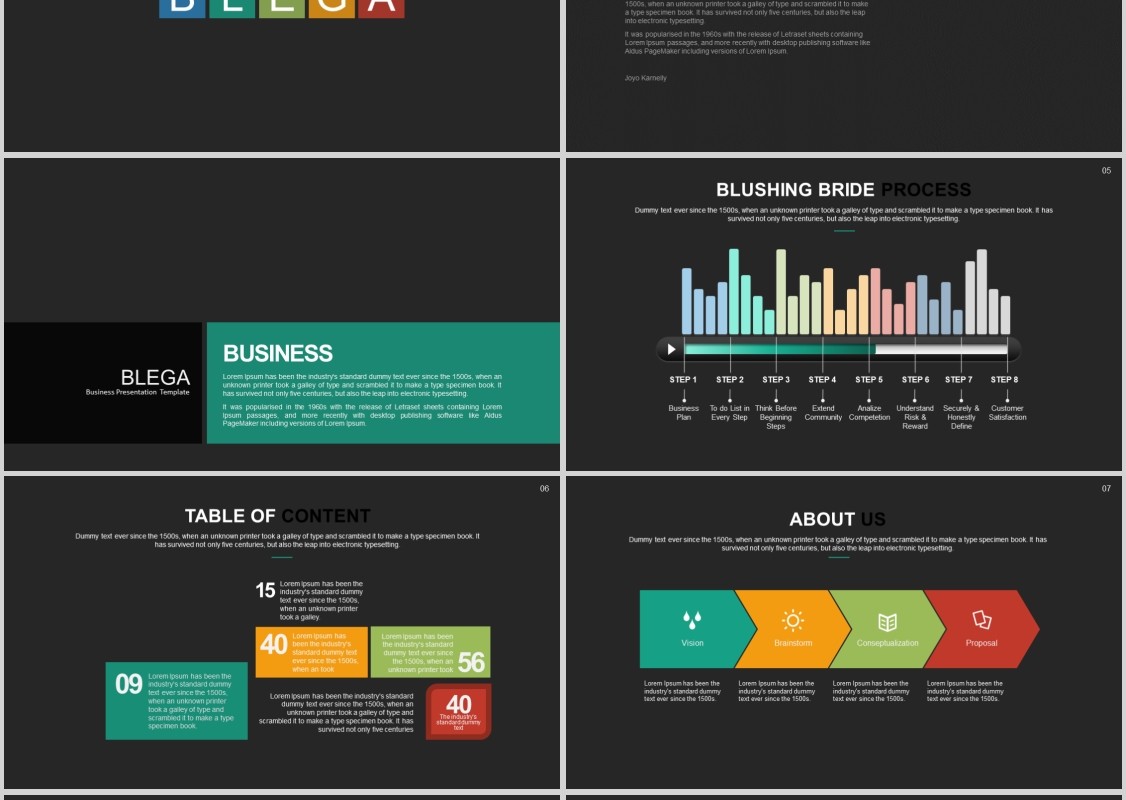 商务工作通用PPT信息图表可视化模板Blega Powerpoint