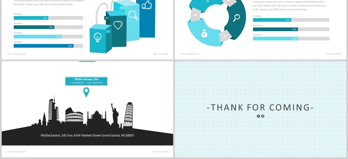创意圆形商务通用PPT模板版式设计Pune - Powerpoint Template