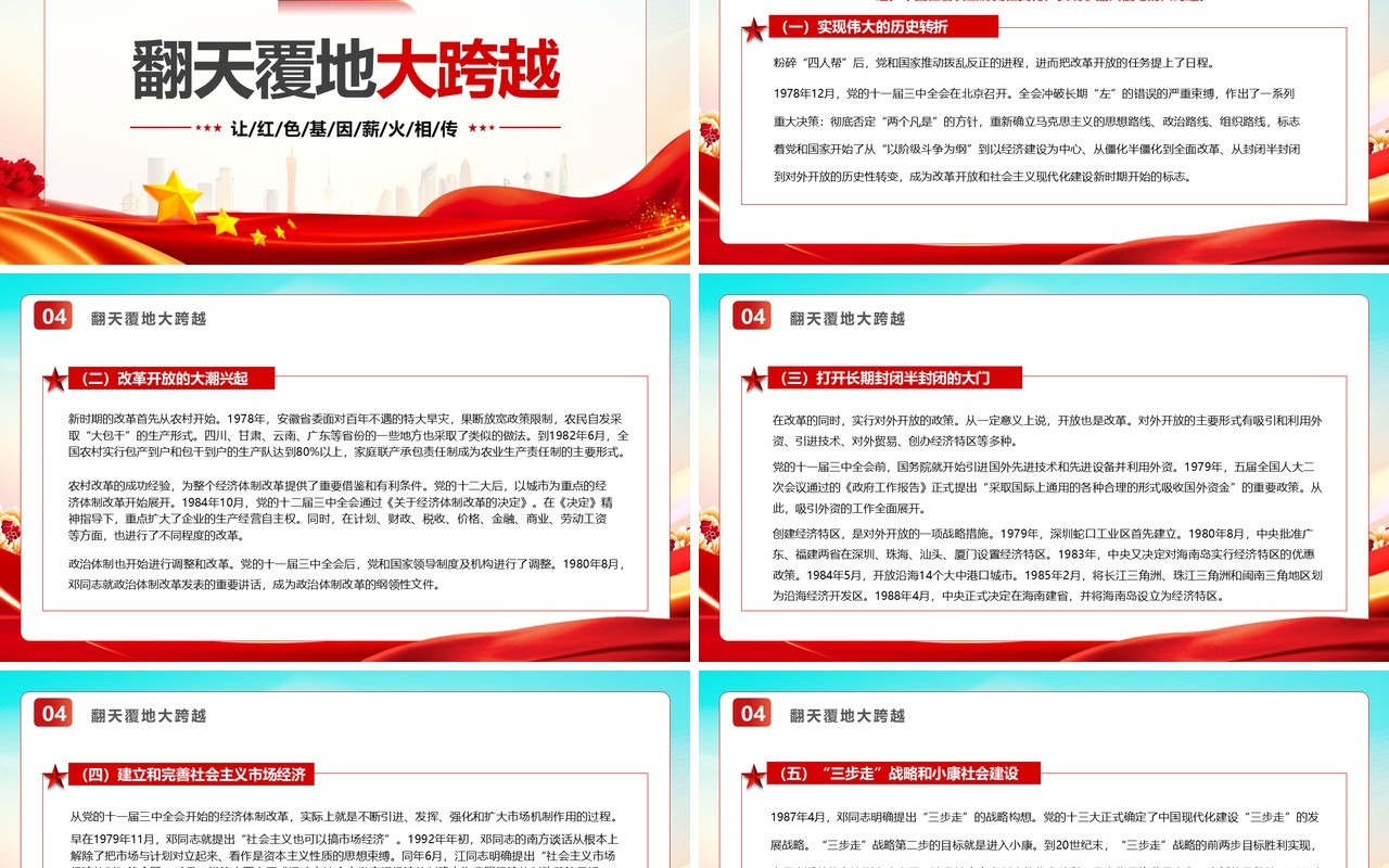 红色党政风学习党史不忘初心PPT模板