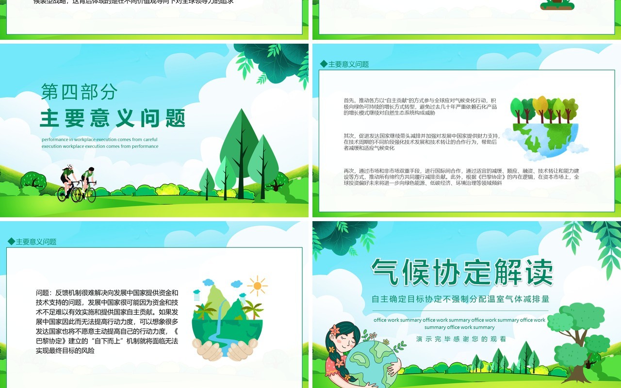 气候协定解读自主确定目标协定不强制分配温室气体减排量动态PPT模板