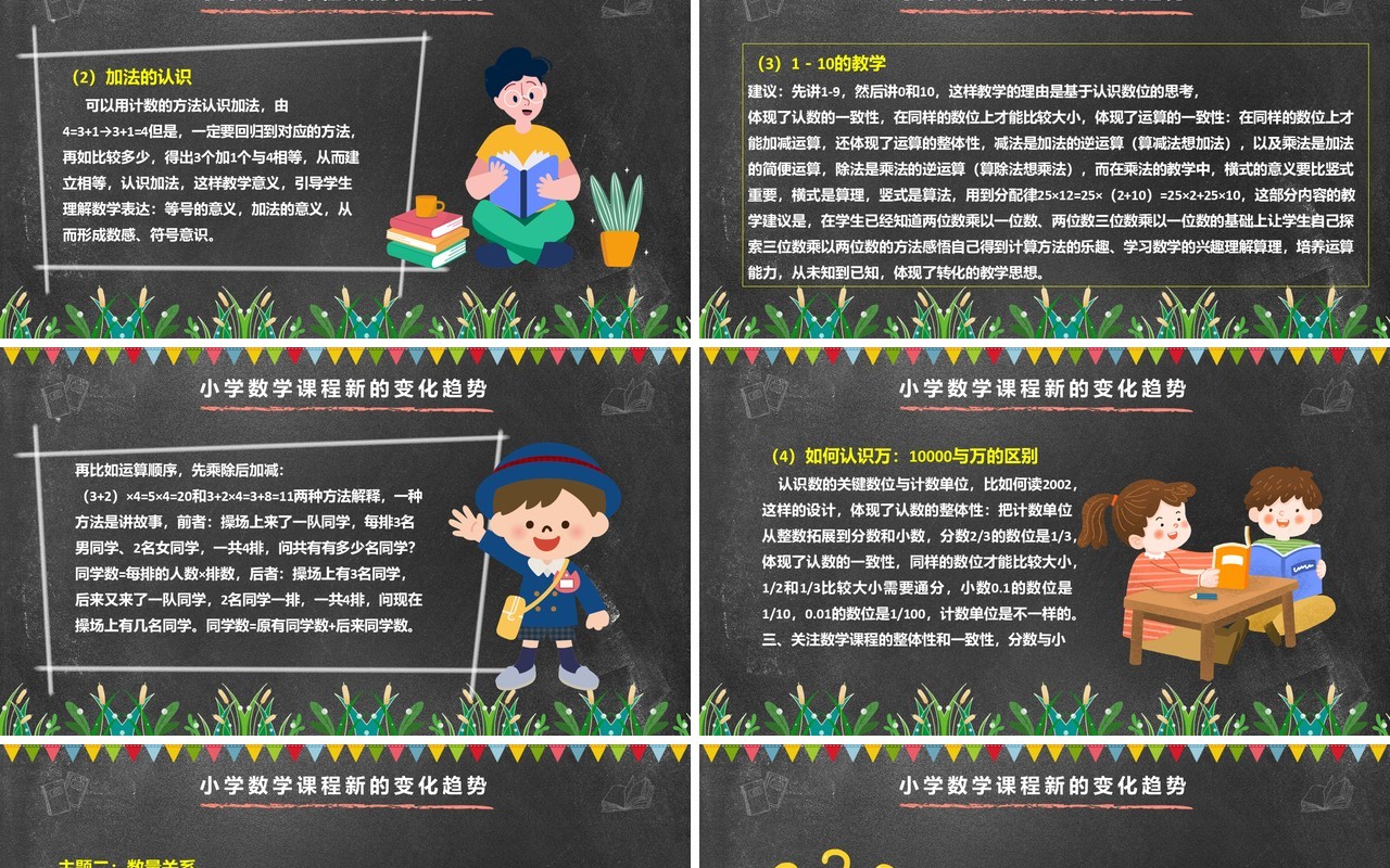 黑板卡通风义务教育教学课程标准PPT模板