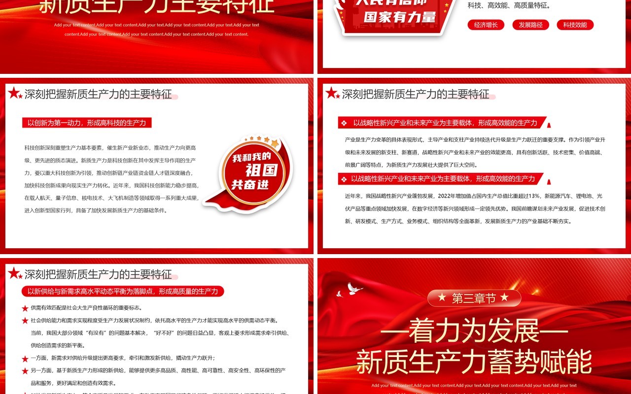 红色党政风新质生产力的内涵特征PPT模板