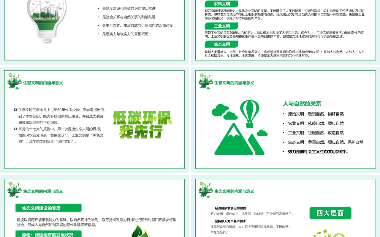 绿色保护环境热爱地球宣传PPT模板
