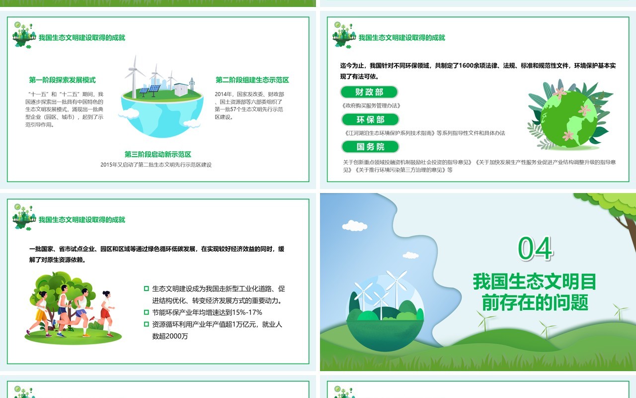 绿色保护环境热爱地球宣传PPT模板