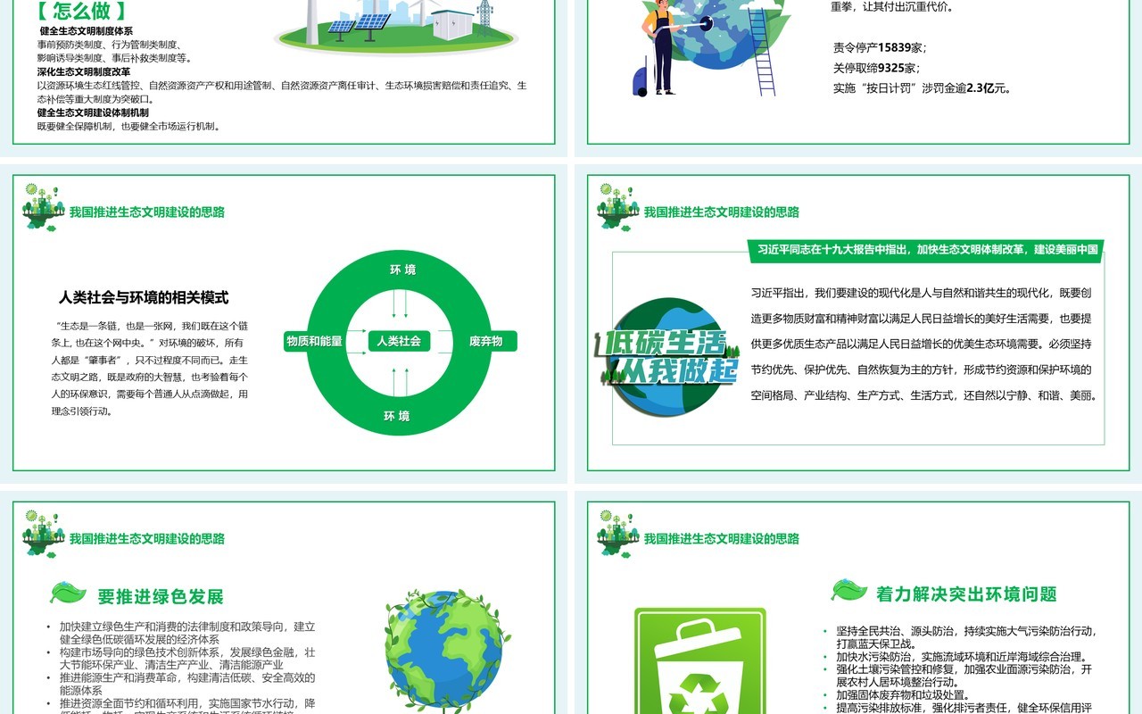 绿色保护环境热爱地球宣传PPT模板