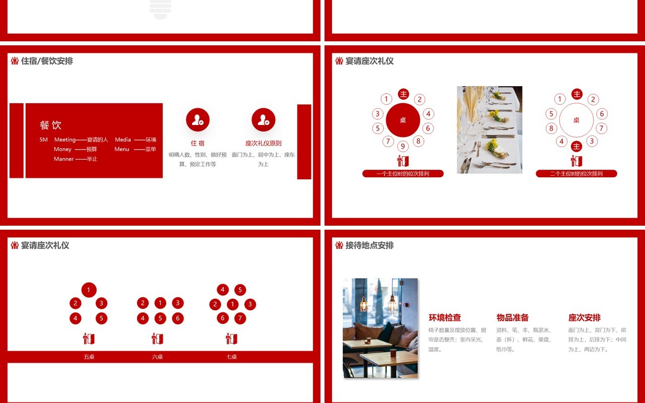 红色商务接待礼仪培训动态PPT模板