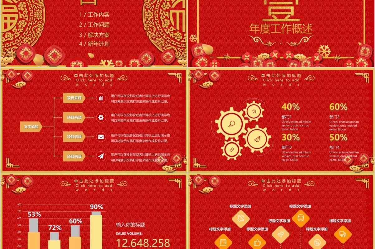 鼠年颁奖表彰年会总结PPT模板29