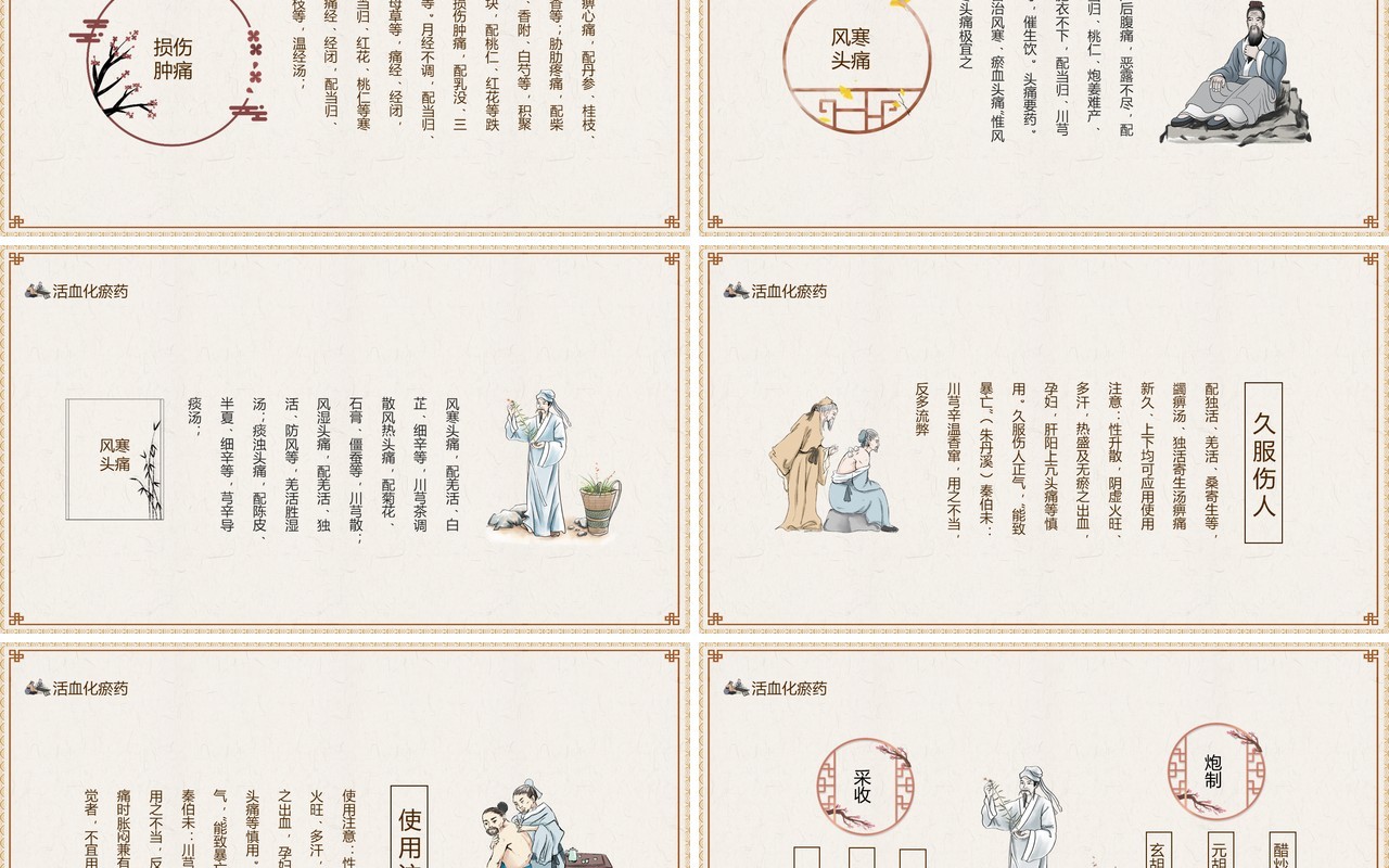 中医养生药材活血化瘀药动态PPT模板