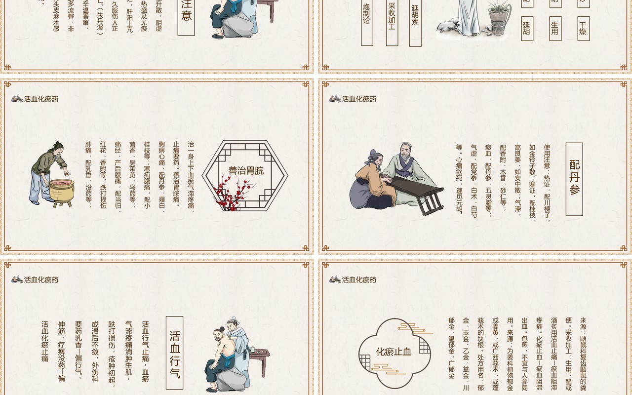 中医养生药材活血化瘀药动态PPT模板