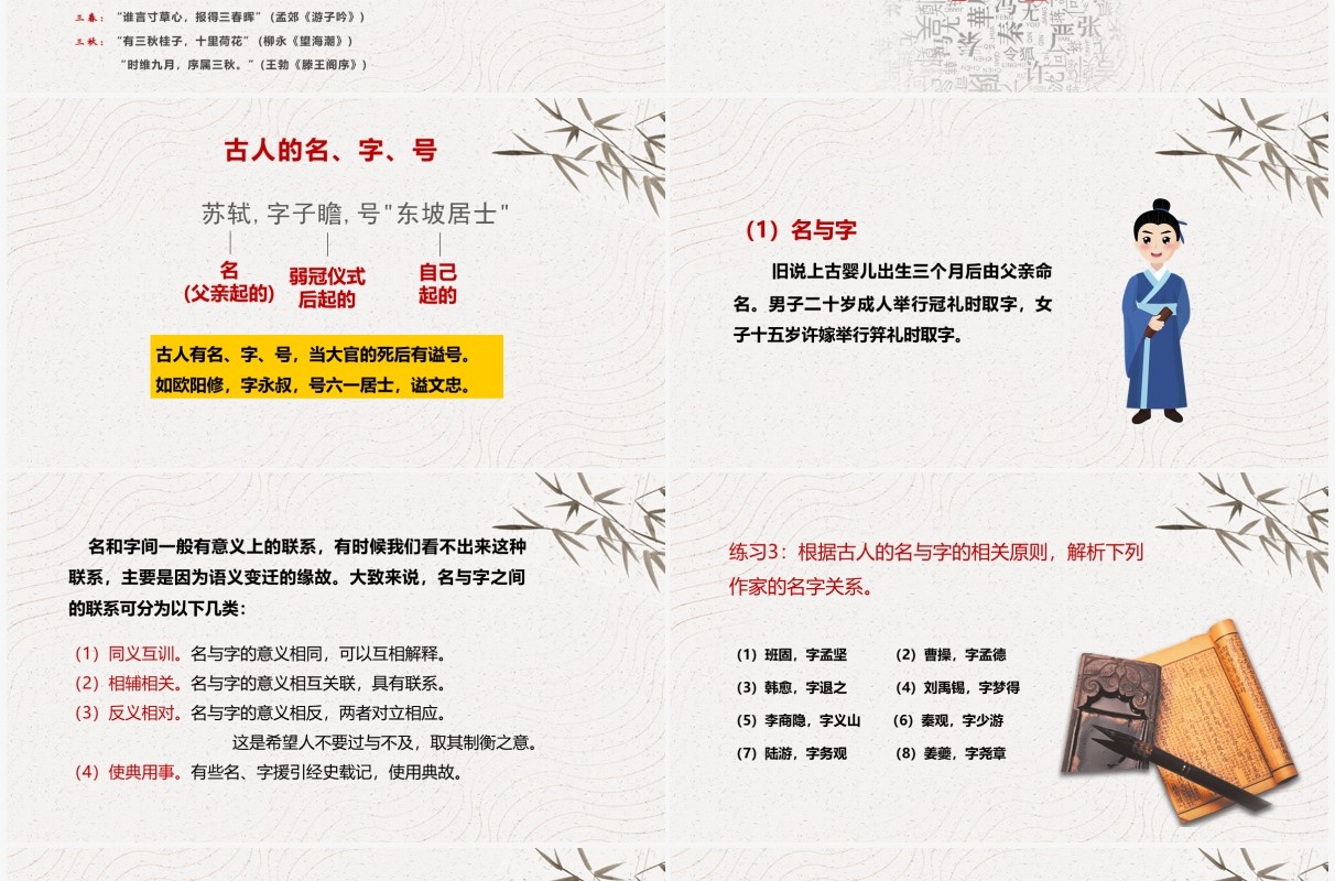 部编版高中语文必修五中国古代文化常识课件PPT模板