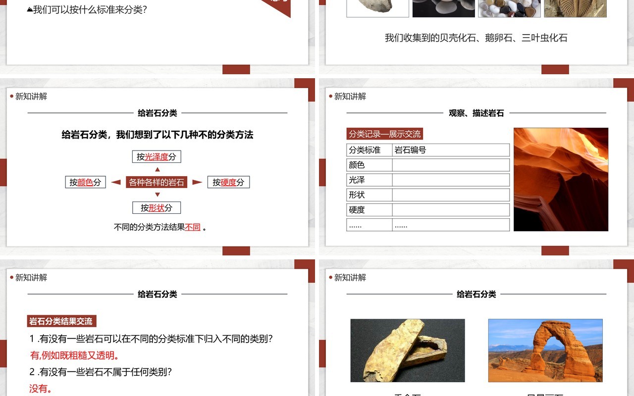 教科版四年级下册各种各样的岩石课件PPT模板