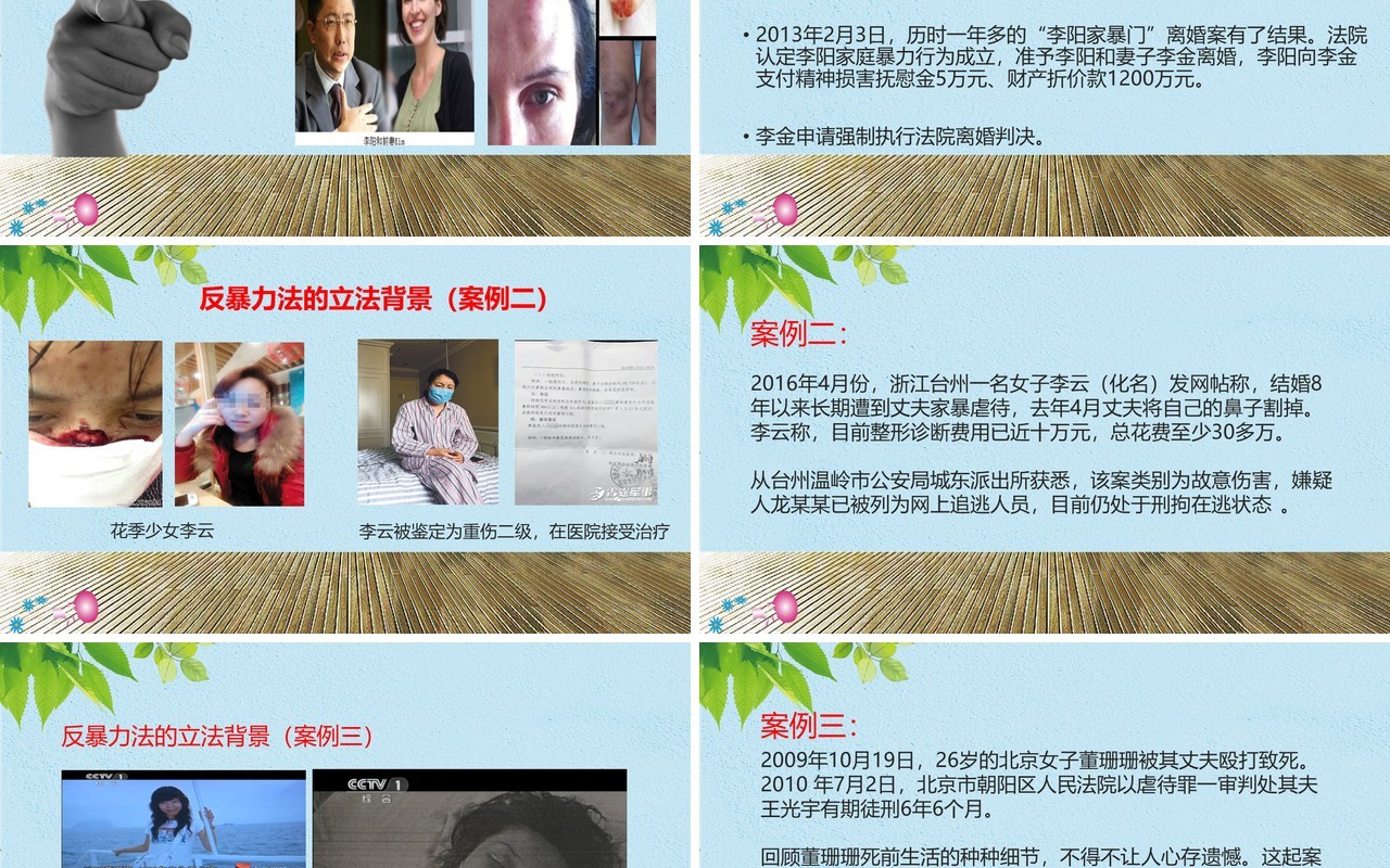 儿童课件反对家庭暴力呵护美好生活PPT模板