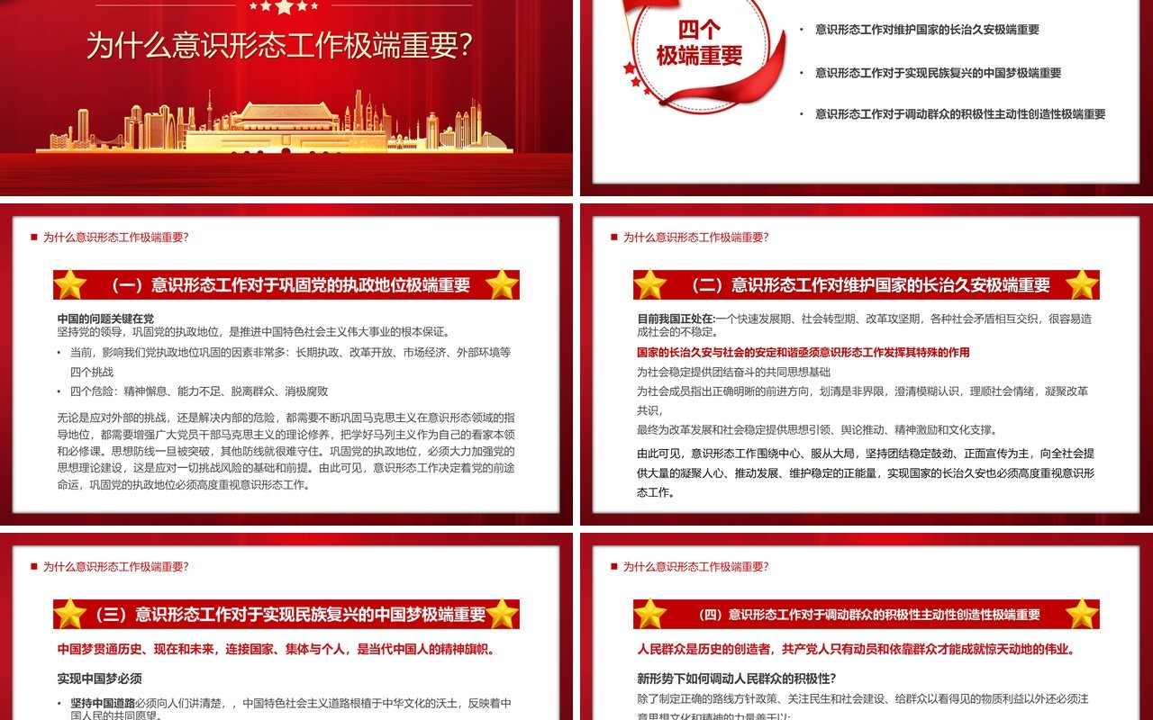 坚定不移做好新时代意识形态工作专题党课PPT模板