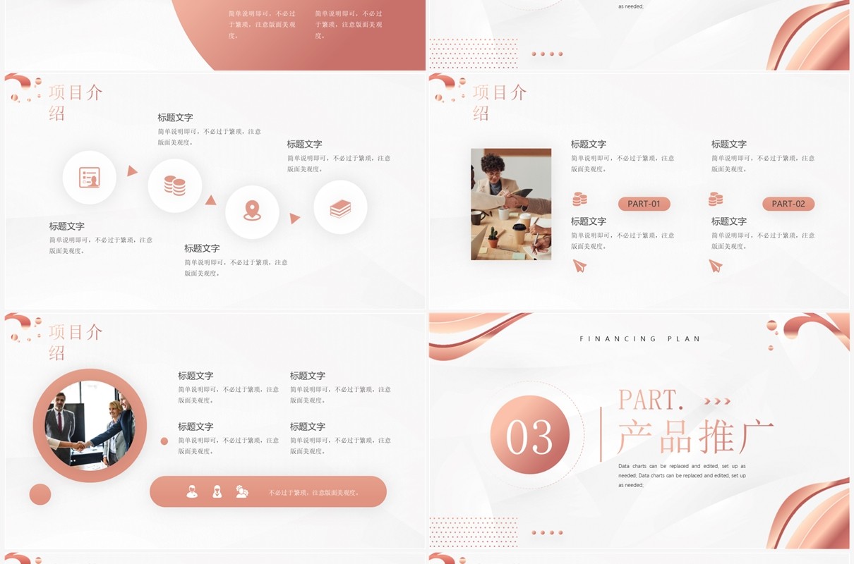 玫瑰金商务风商业项目计划书PPT模板