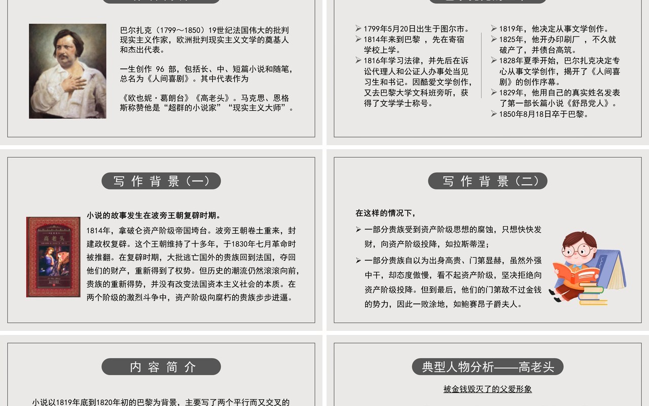 部编版高中语文必修四高老头课件PPT模板