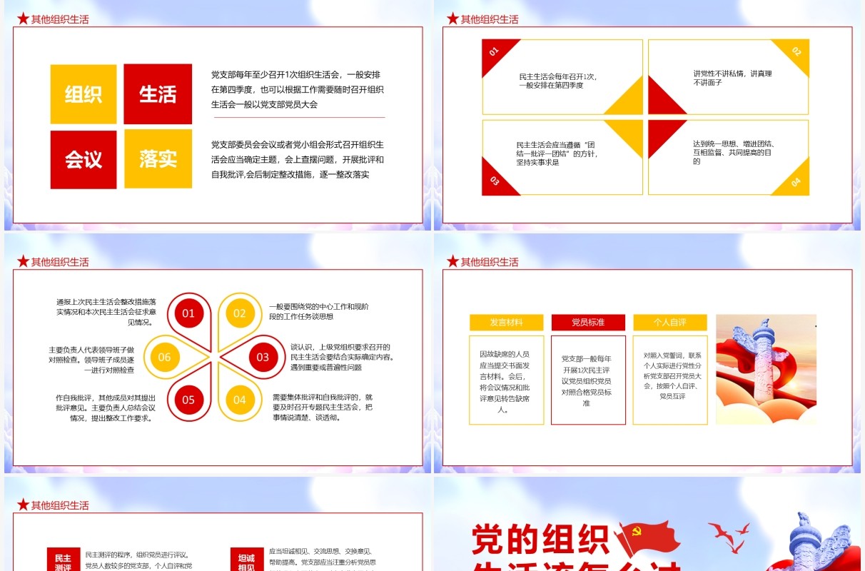 党的组织生活该怎么过严肃党内政治生活加强党的政治建设动态PPT模板