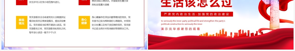 党的组织生活该怎么过严肃党内政治生活加强党的政治建设动态PPT模板