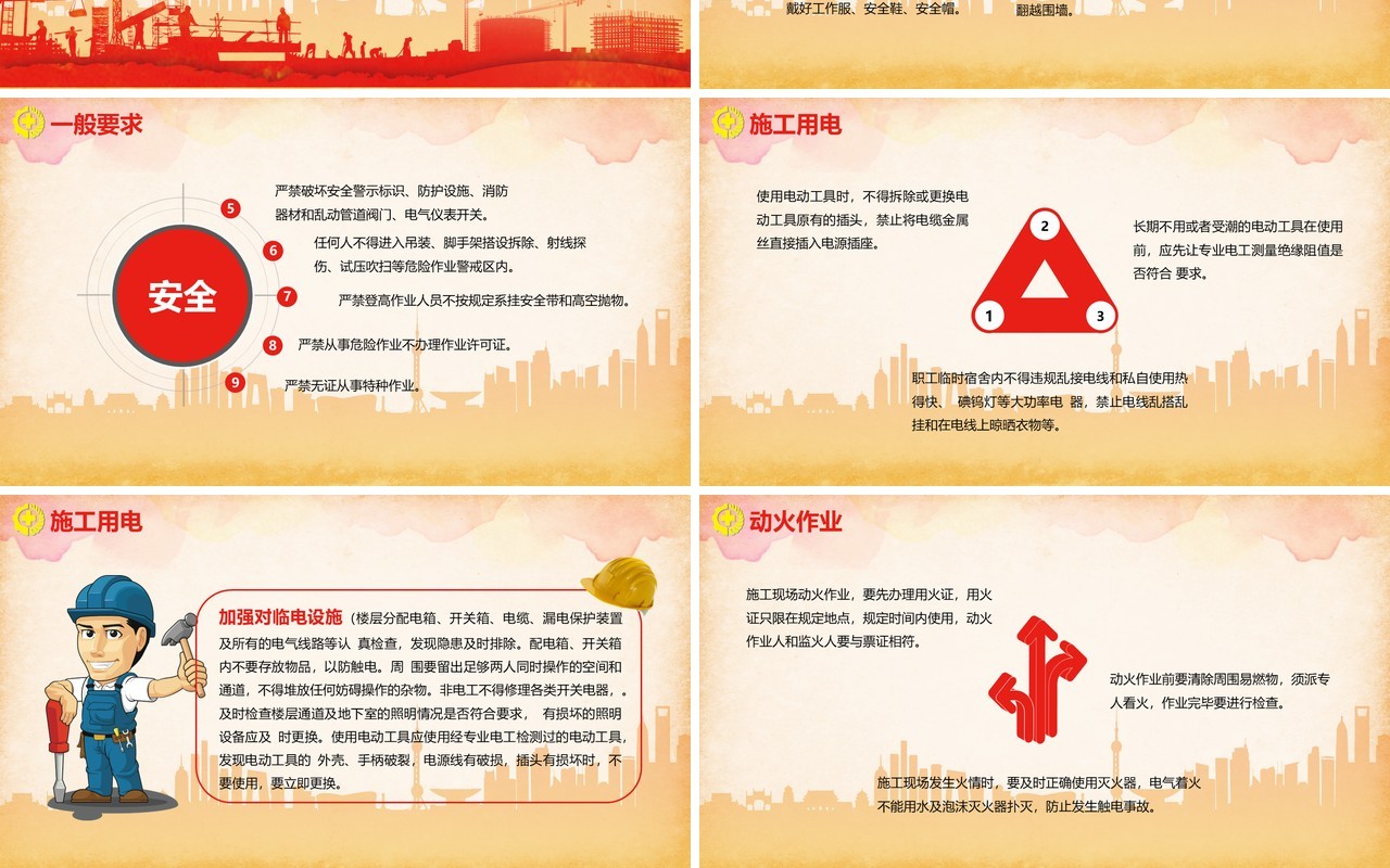 红色安全生产汇报PPT模板安全培训