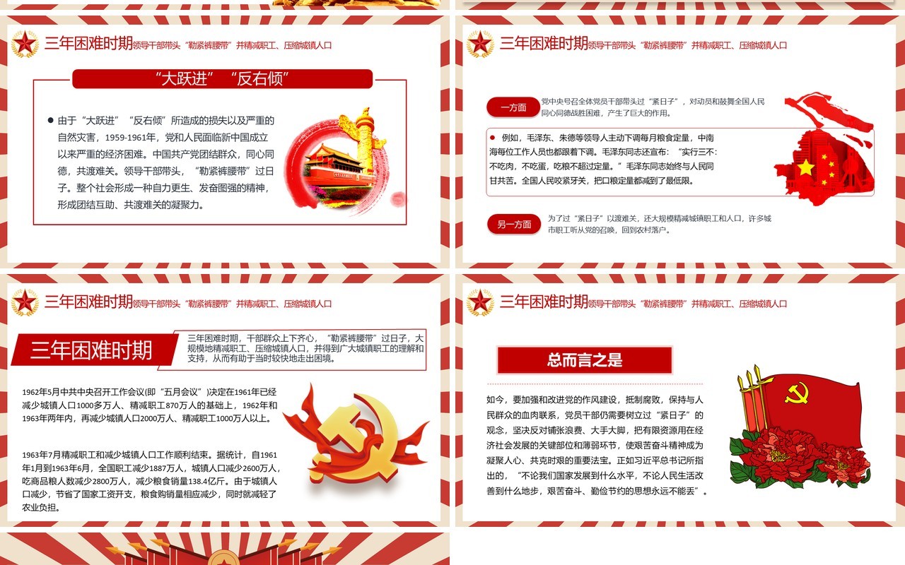 简约党政风党在历史上是如何过紧日子的党课党建PPT模板