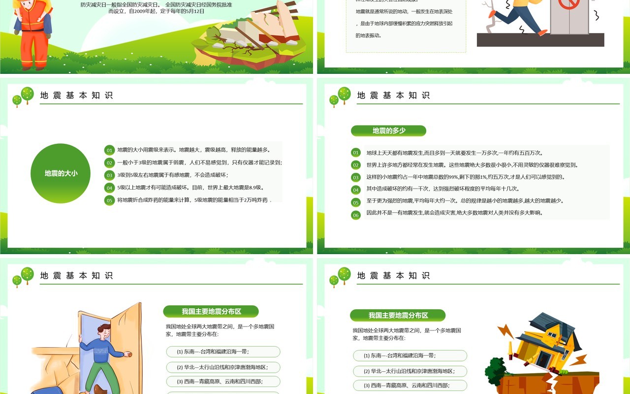 绿色防范灾害风险护航高质量发展PPT模板