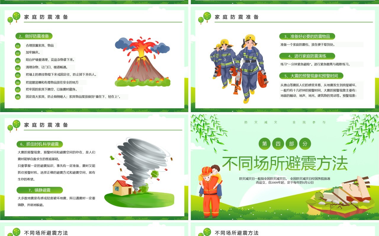 绿色防范灾害风险护航高质量发展PPT模板