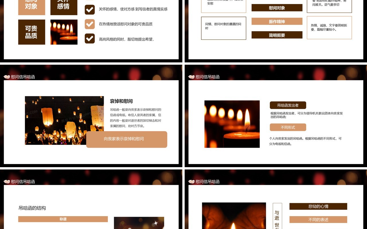 慰问信吊唁函表示亲切问候关怀同情安慰的一种专用文书动态PPT模板