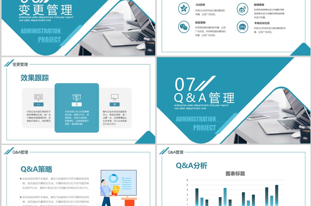 简约公司项目管理总结报告PPT模板