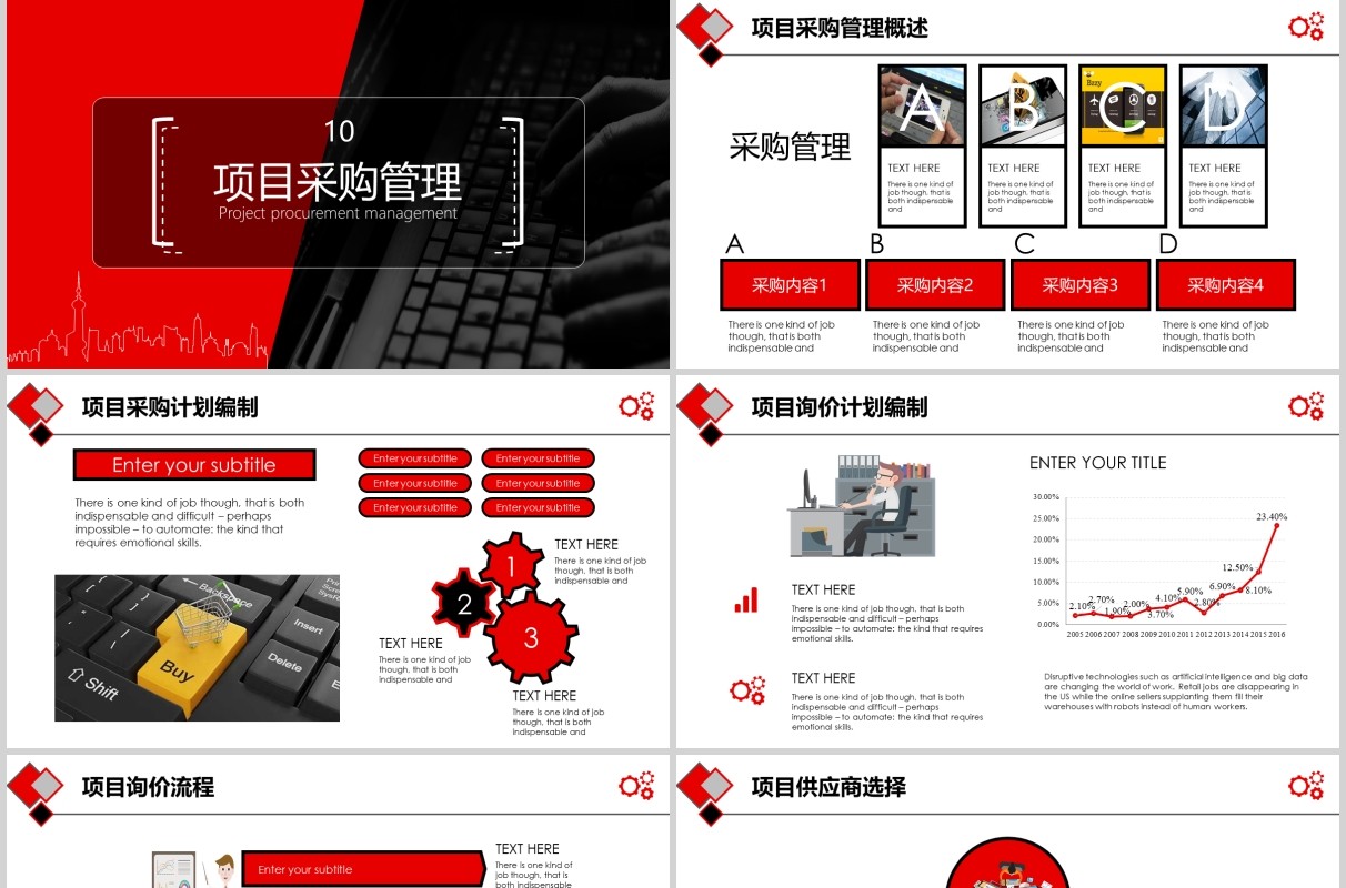 黑红色公司项目管理操作实务PPT模板