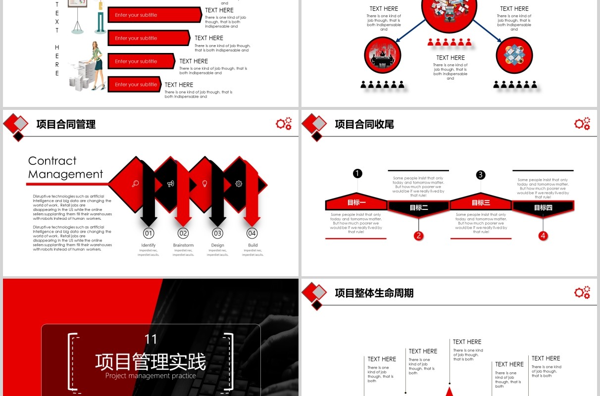 黑红色公司项目管理操作实务PPT模板