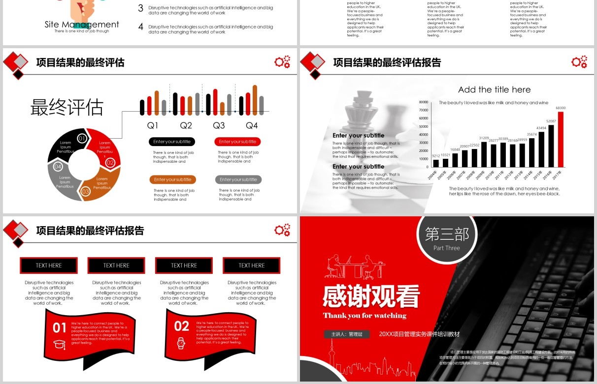 黑红色公司项目管理操作实务PPT模板