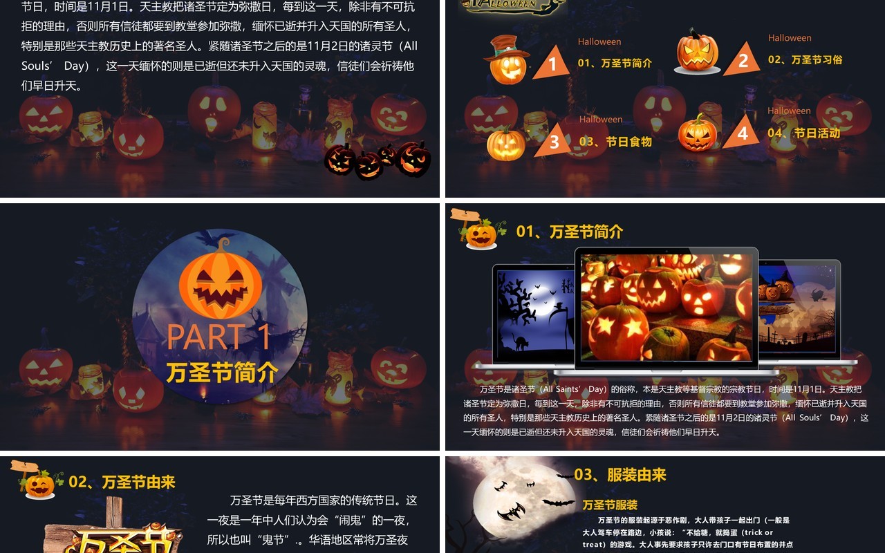 万圣节主题PPT模板40