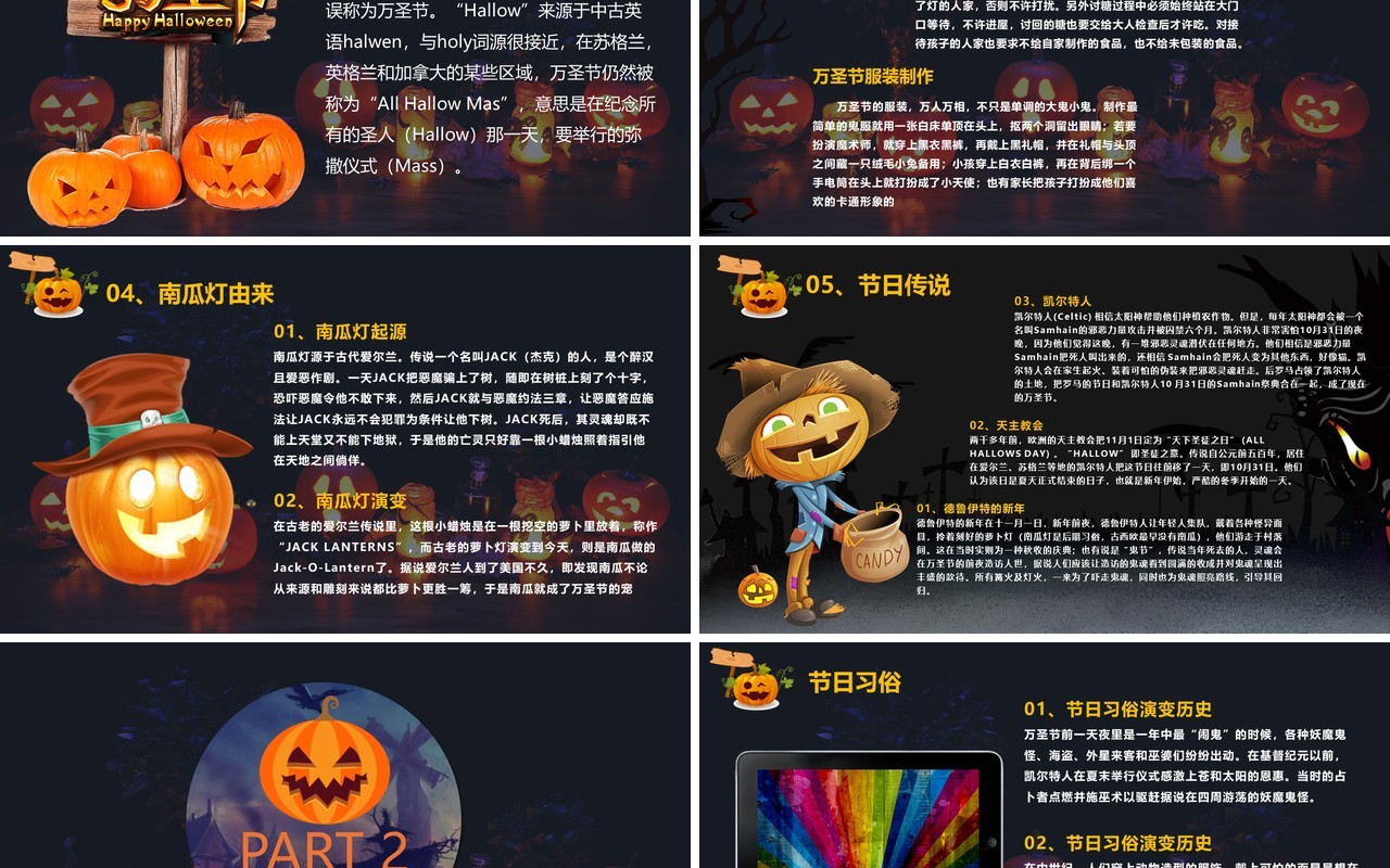 万圣节主题PPT模板40