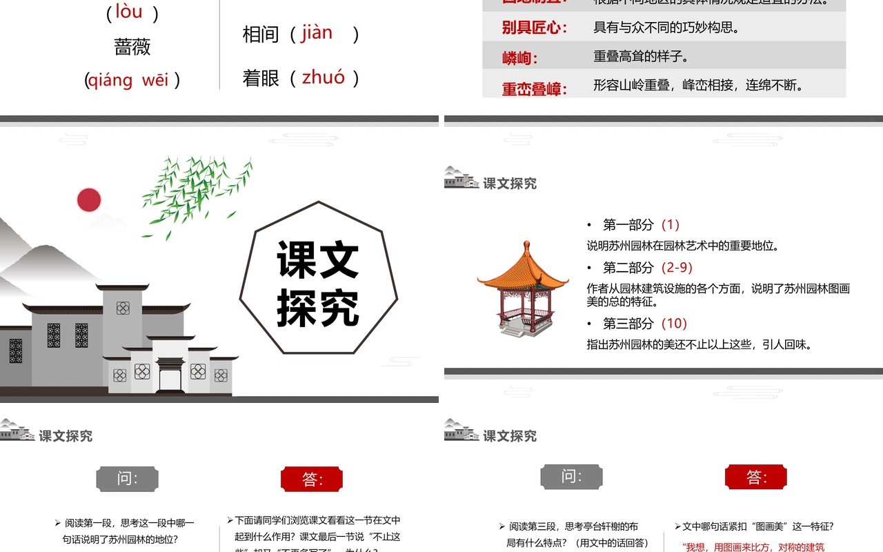 部编版八年级语文上册苏州园林课件PPT模板