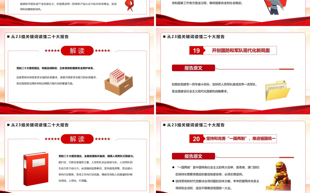从23组关键词读懂二十大报告PPT模板