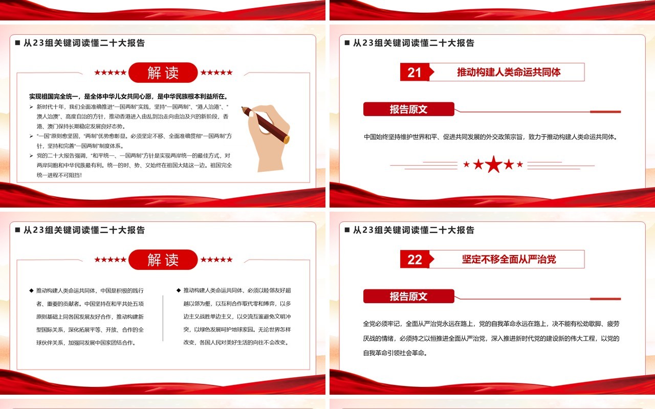 从23组关键词读懂二十大报告PPT模板