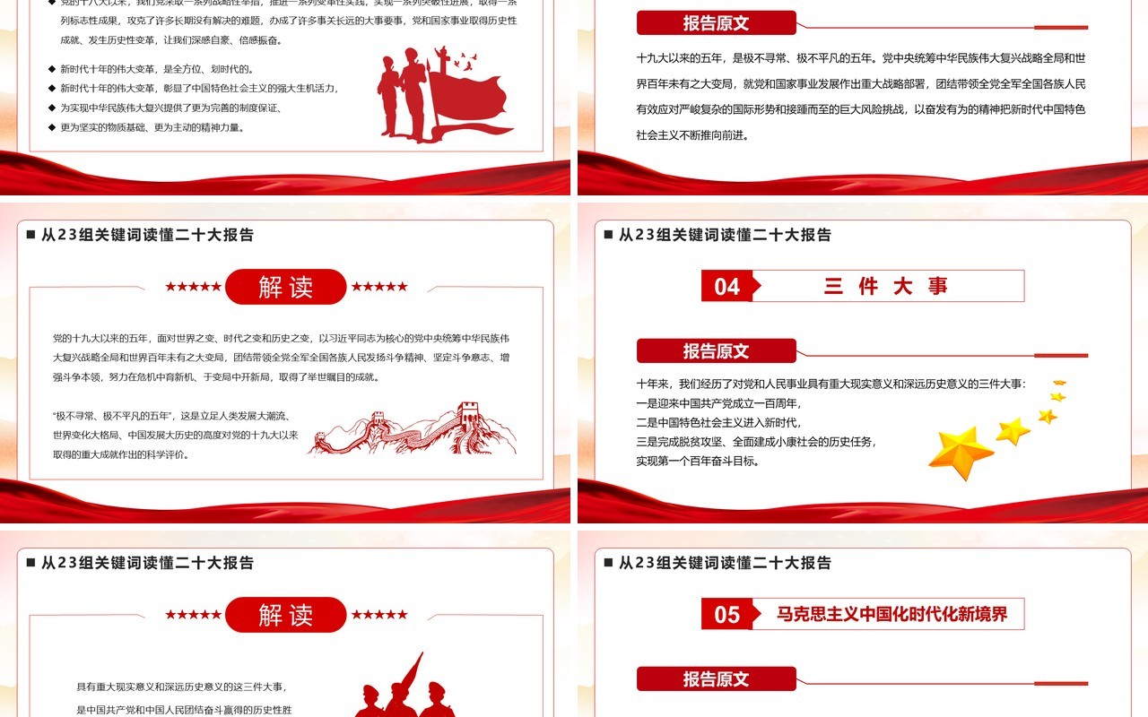 从23组关键词读懂二十大报告PPT模板
