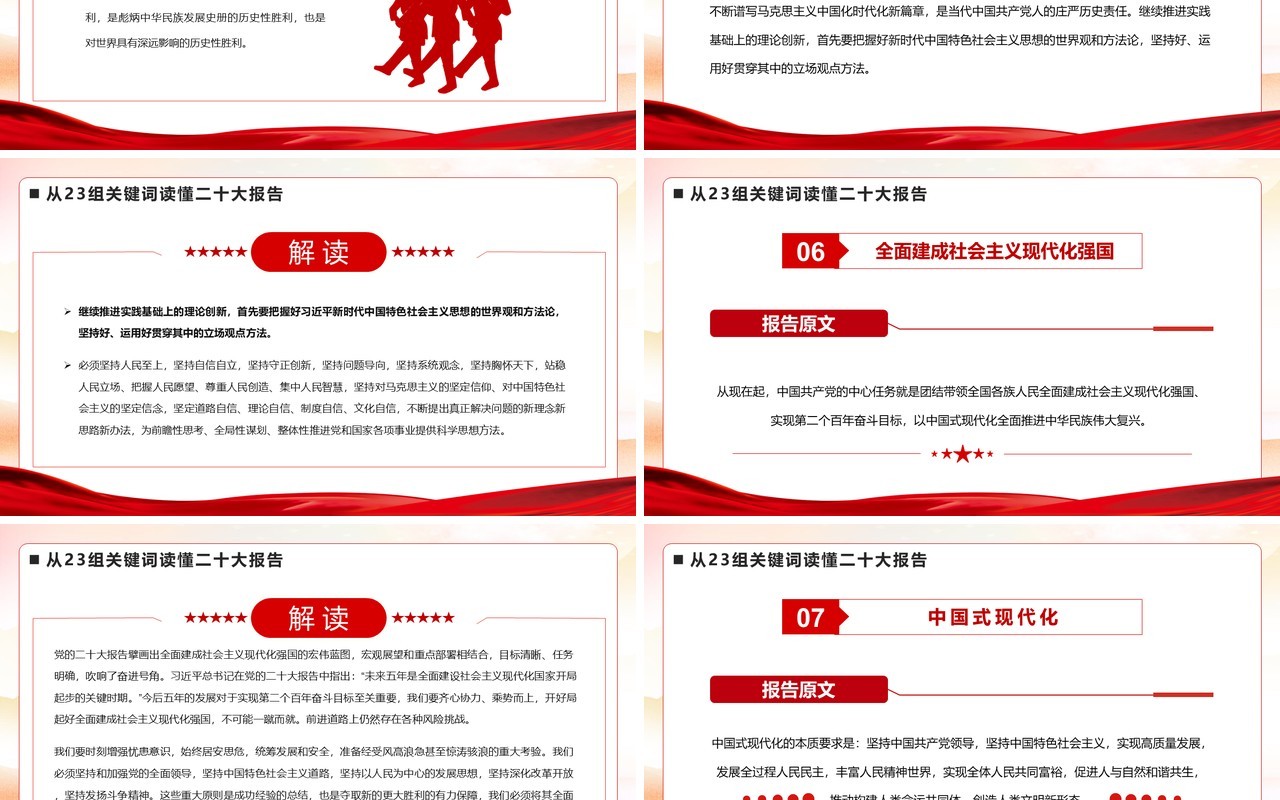 从23组关键词读懂二十大报告PPT模板