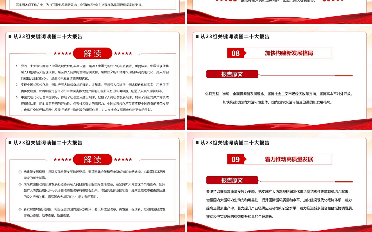 从23组关键词读懂二十大报告PPT模板