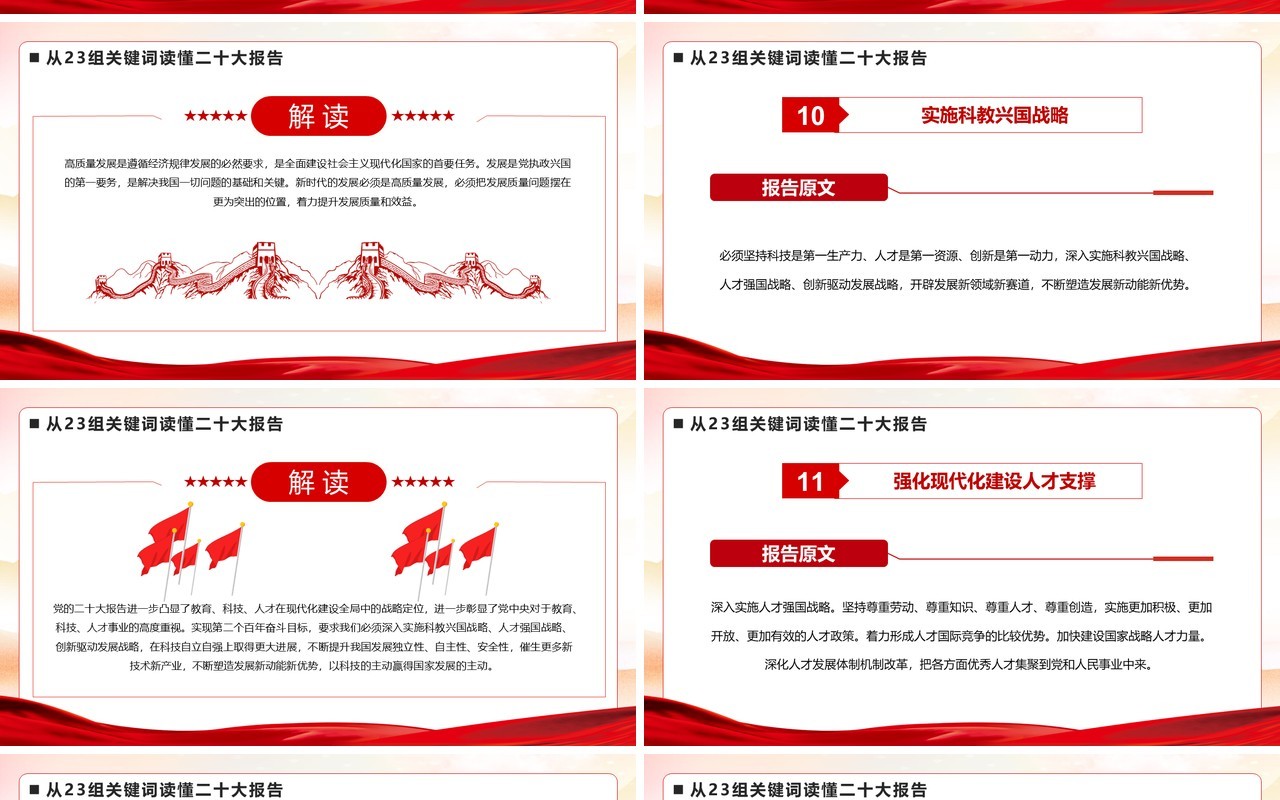 从23组关键词读懂二十大报告PPT模板
