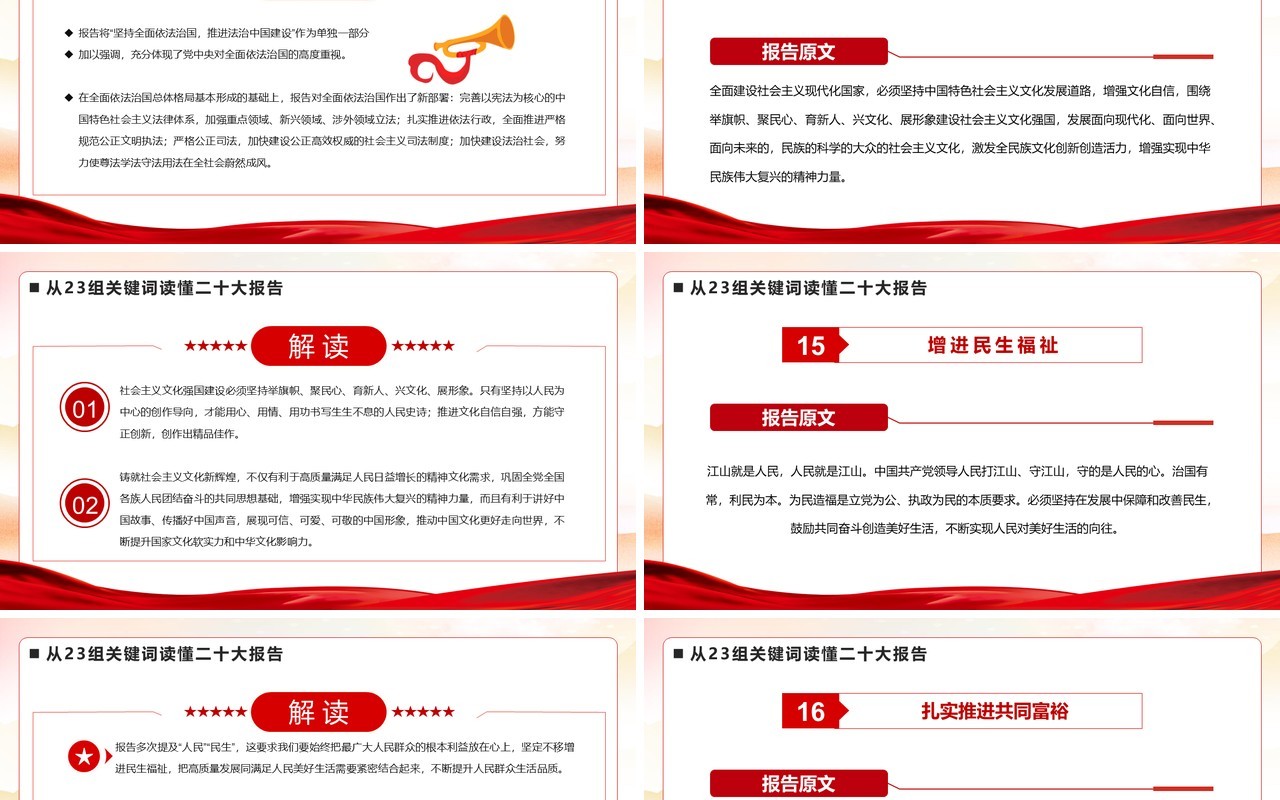 从23组关键词读懂二十大报告PPT模板