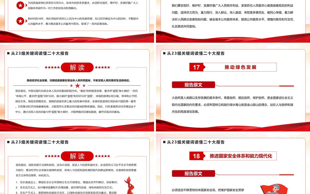 从23组关键词读懂二十大报告PPT模板