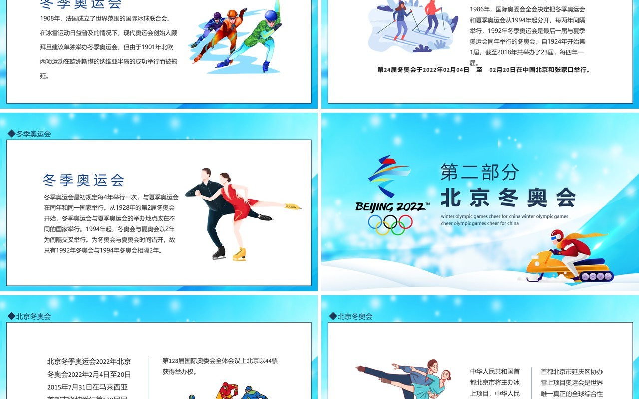 冬季奥运会为中国加油动态PPT模板