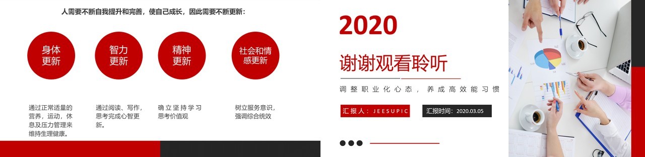 红色简约职业化素养提升企业员工管理培训PPT模板
