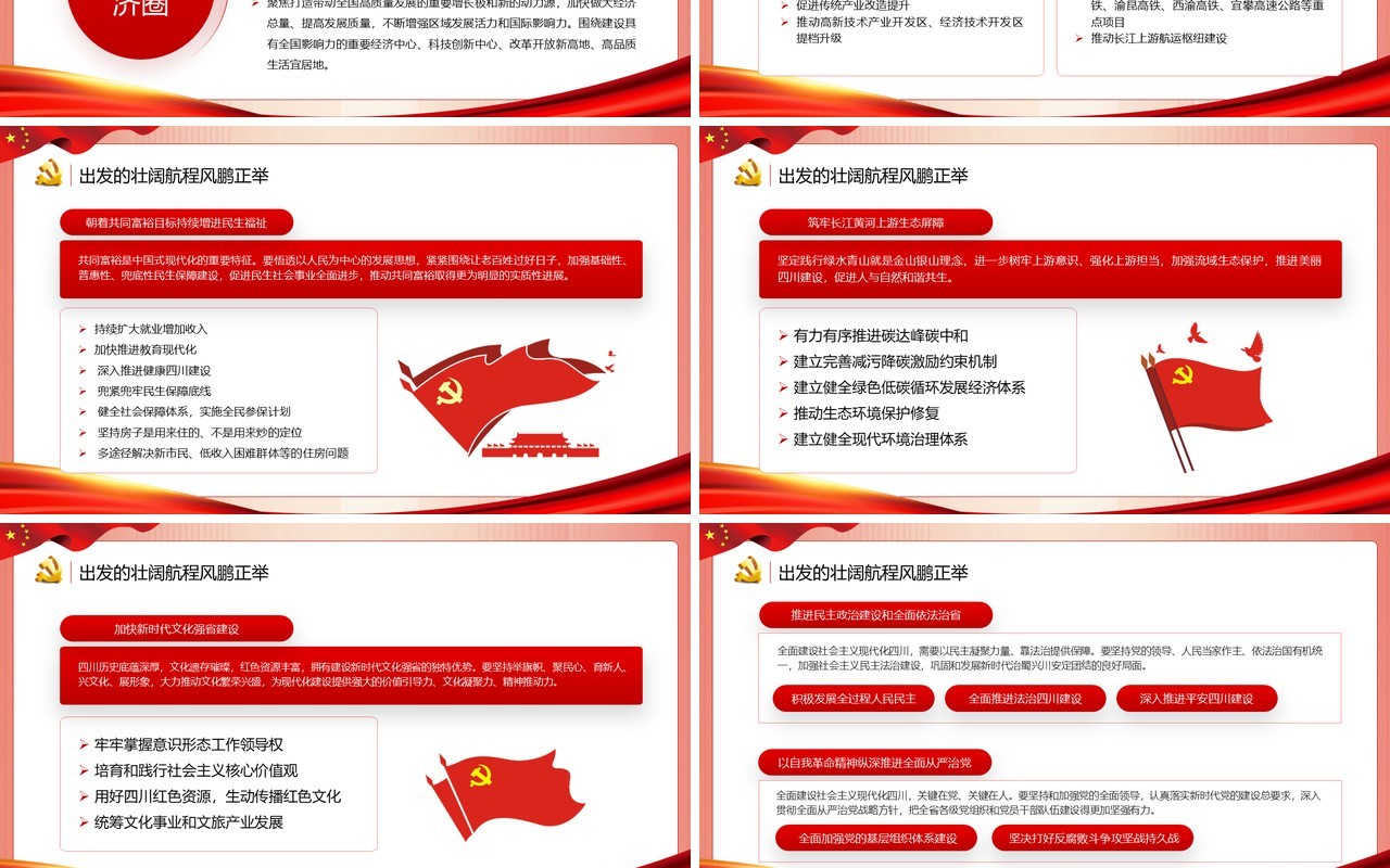 红色四川省第十二次代表大会报告PPT课件