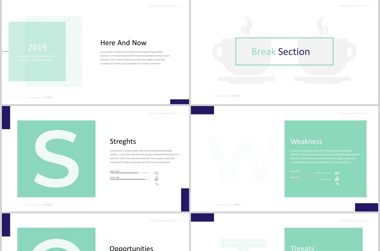 公司介绍产品宣传SWOT分析PPT模板CaiHop - Powerpoint Template